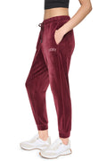 VARSITY VELOUR RHINESTONE LOGO MID-RISE JOGGER