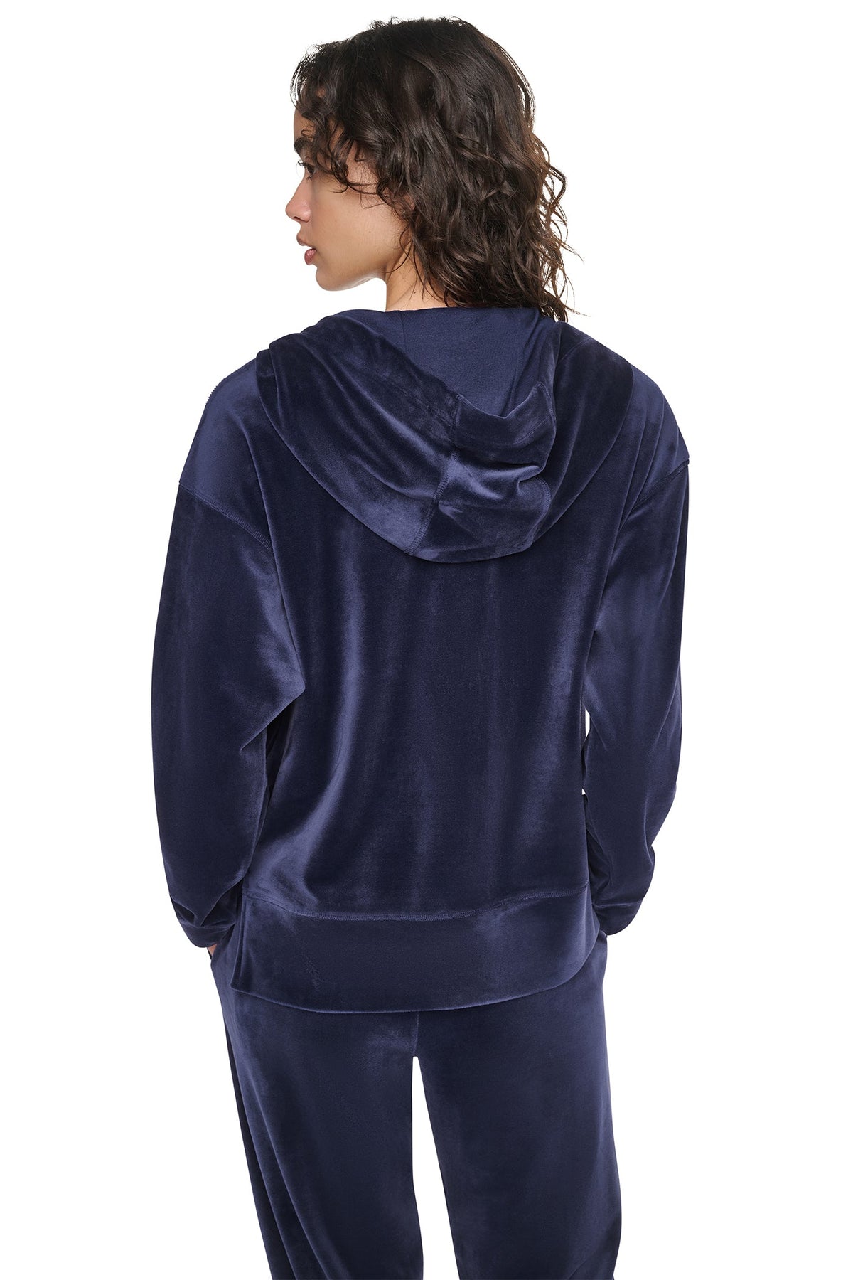 VARSITY VELOUR RHINESTONE LOGO FULL ZIP HOODIE