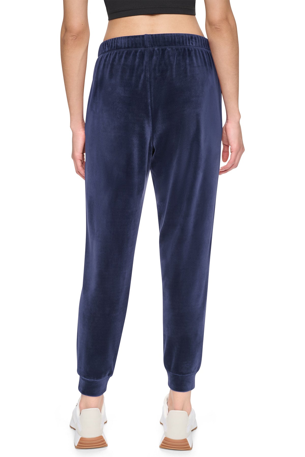 VARSITY VELOUR RHINESTONE LOGO MID-RISE JOGGER