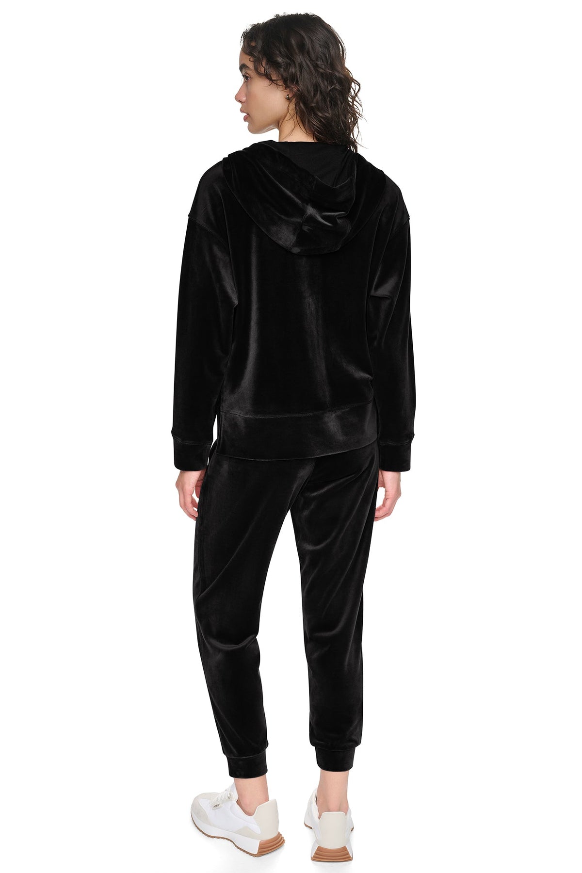 VARSITY VELOUR RHINESTONE LOGO FULL ZIP HOODIE