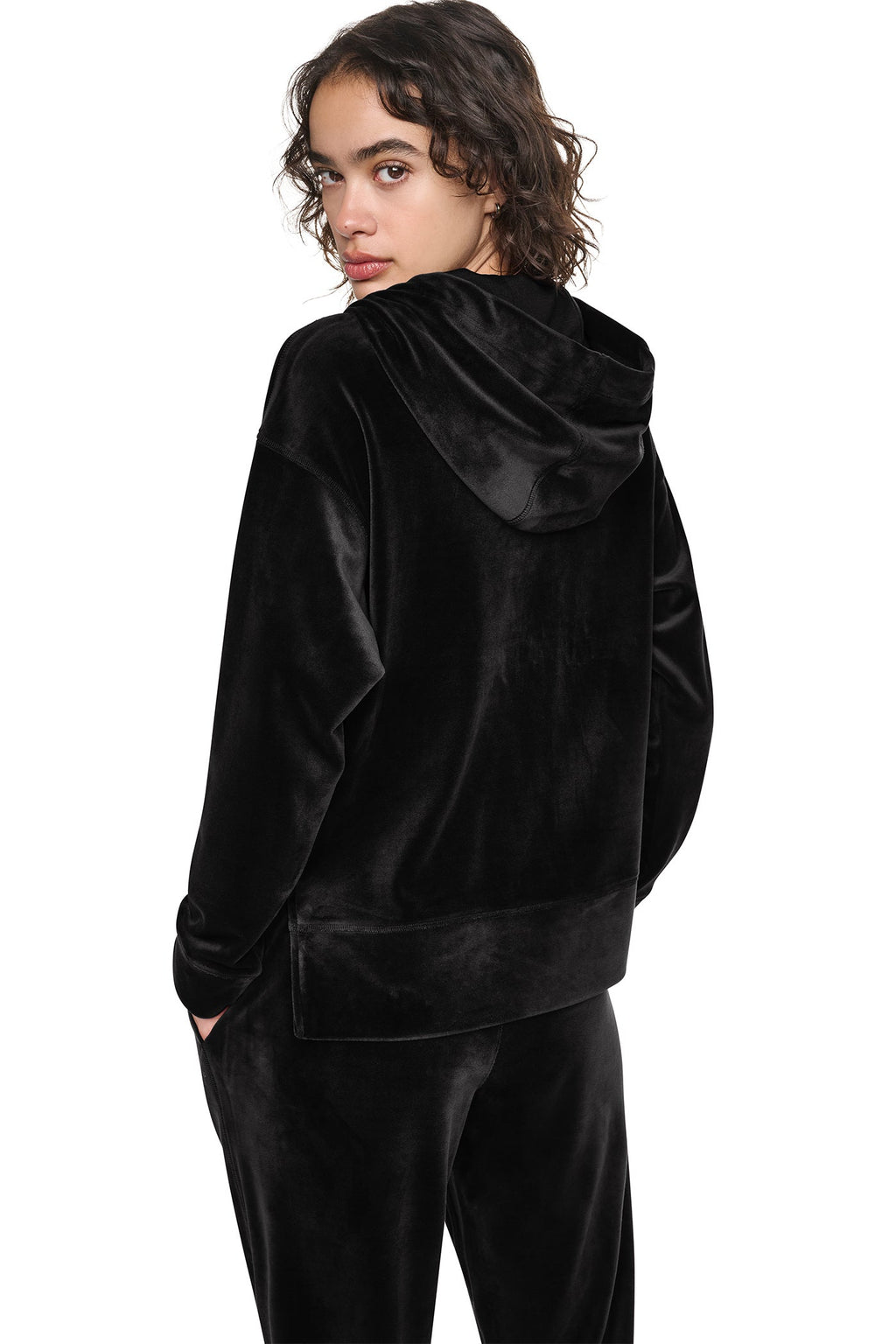 VARSITY VELOUR RHINESTONE LOGO FULL ZIP HOODIE