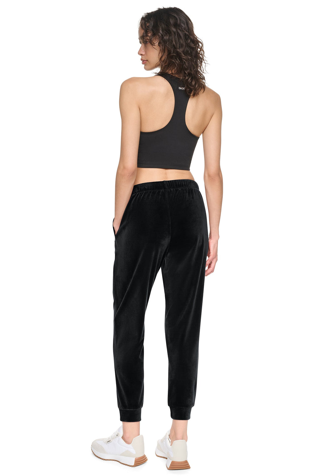 VARSITY VELOUR RHINESTONE LOGO MID-RISE JOGGER