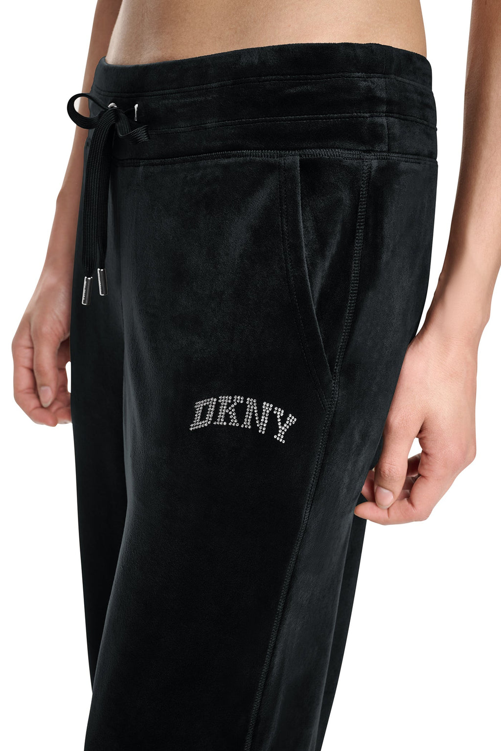 VARSITY RHINESTONE LOGO MID-RISE TRACK PANT