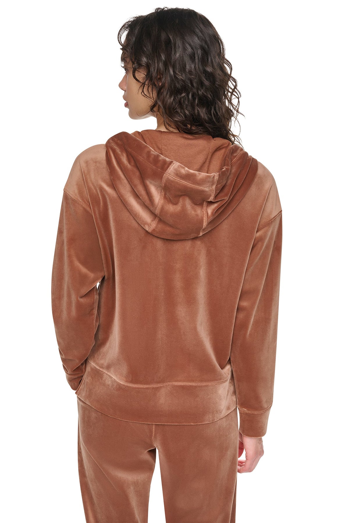 VARSITY VELOUR RHINESTONE LOGO FULL ZIP HOODIE