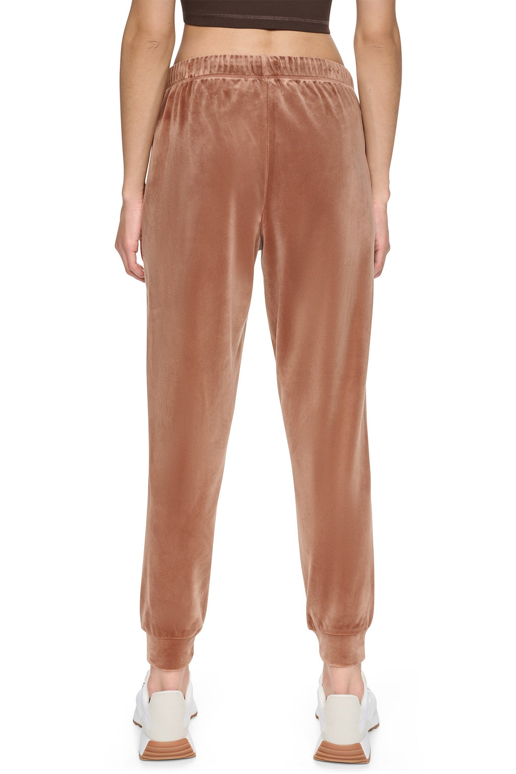 VARSITY VELOUR RHINESTONE LOGO MID-RISE JOGGER