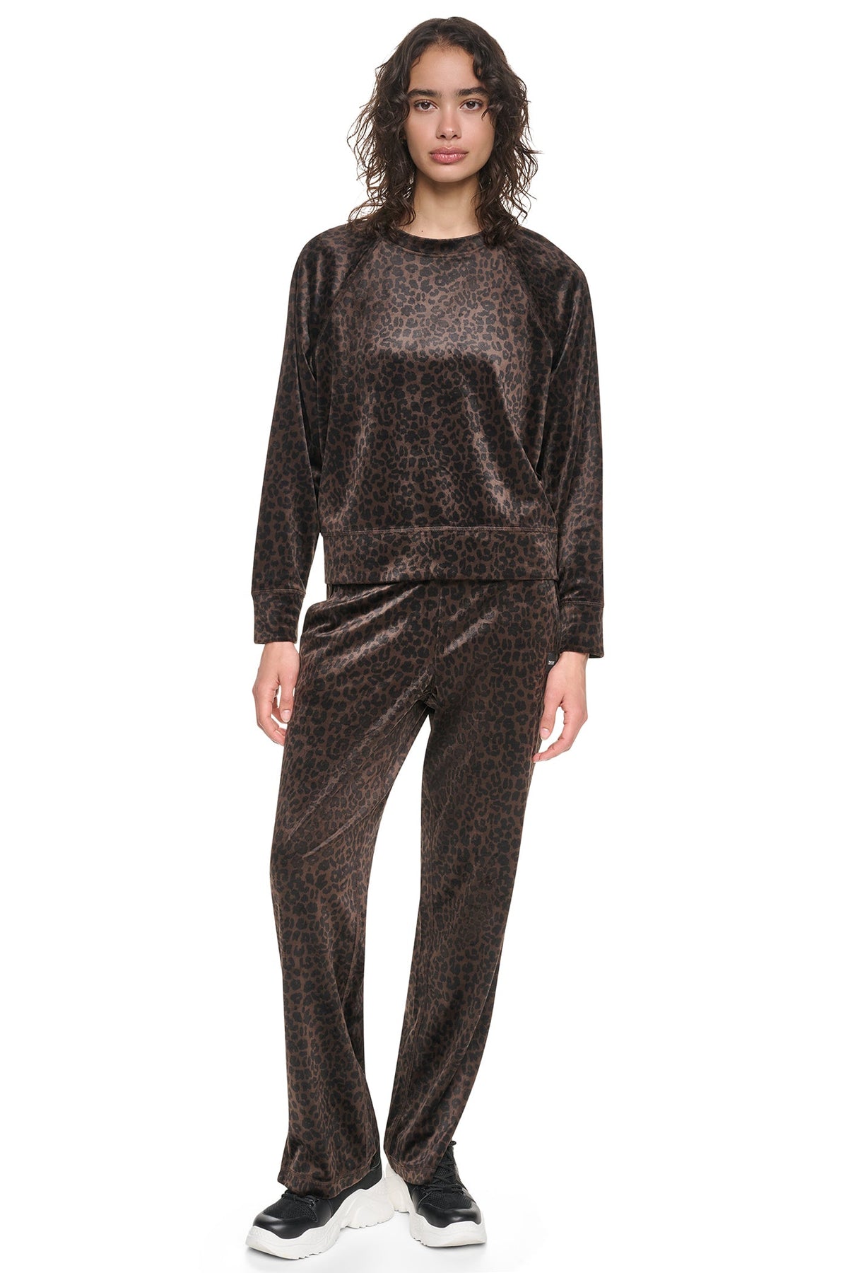 VELOUR ANIMAL PRINT PULLOVER
