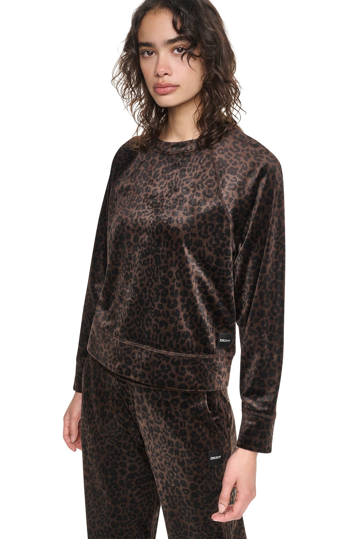 VELOUR ANIMAL PRINT PULLOVER