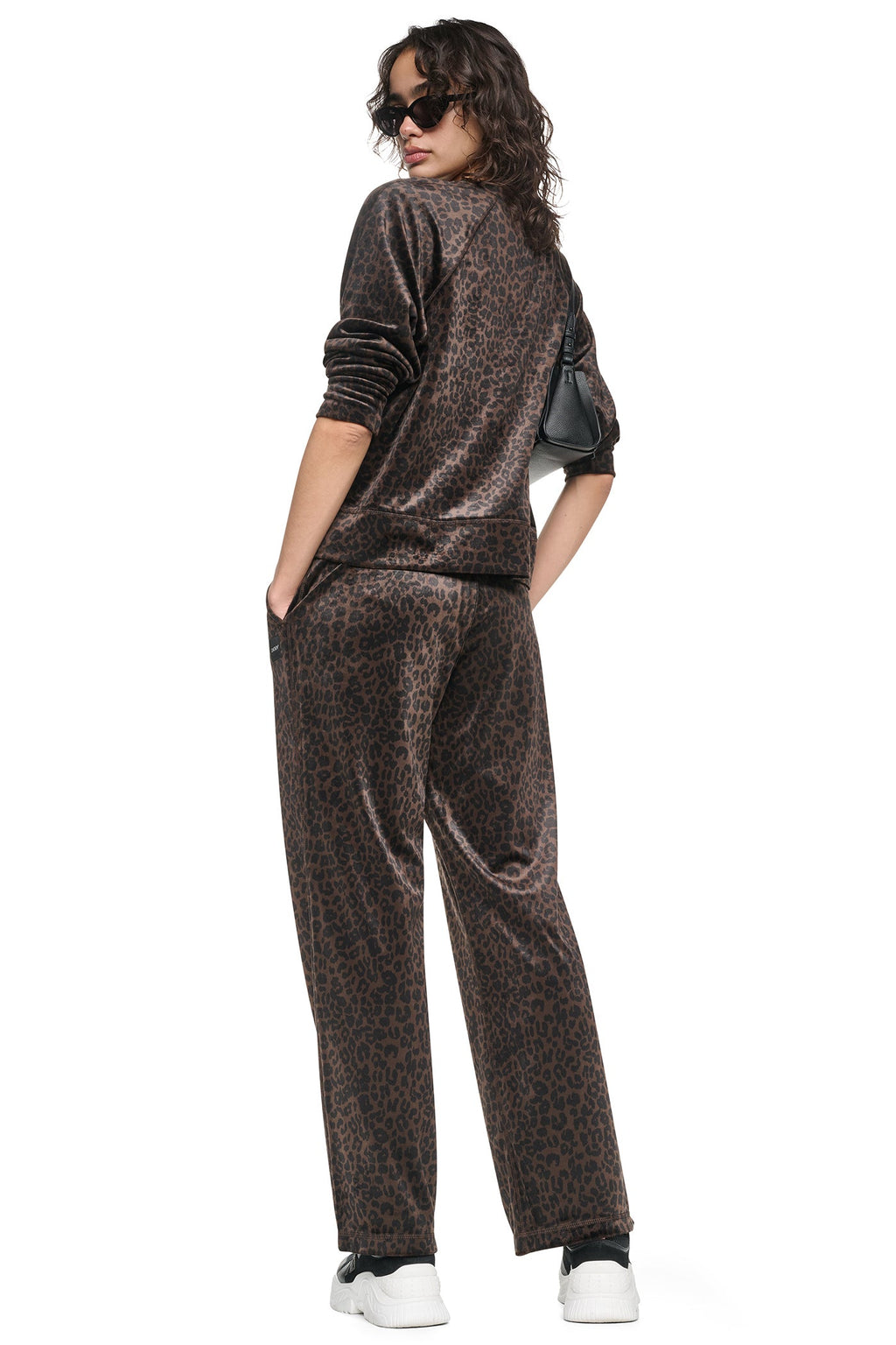 VELOUR ANIMAL PRINT MID-RISE PANT
