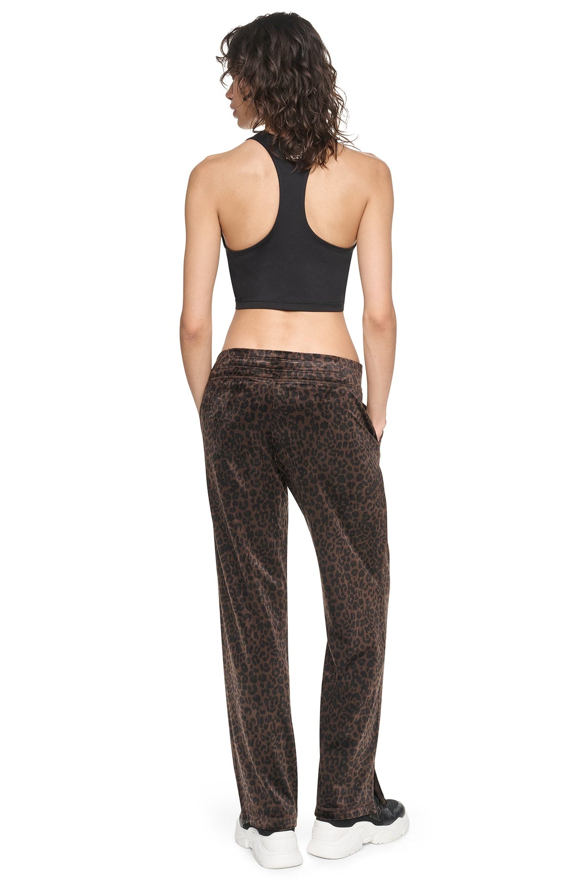VELOUR ANIMAL PRINT MID-RISE PANT