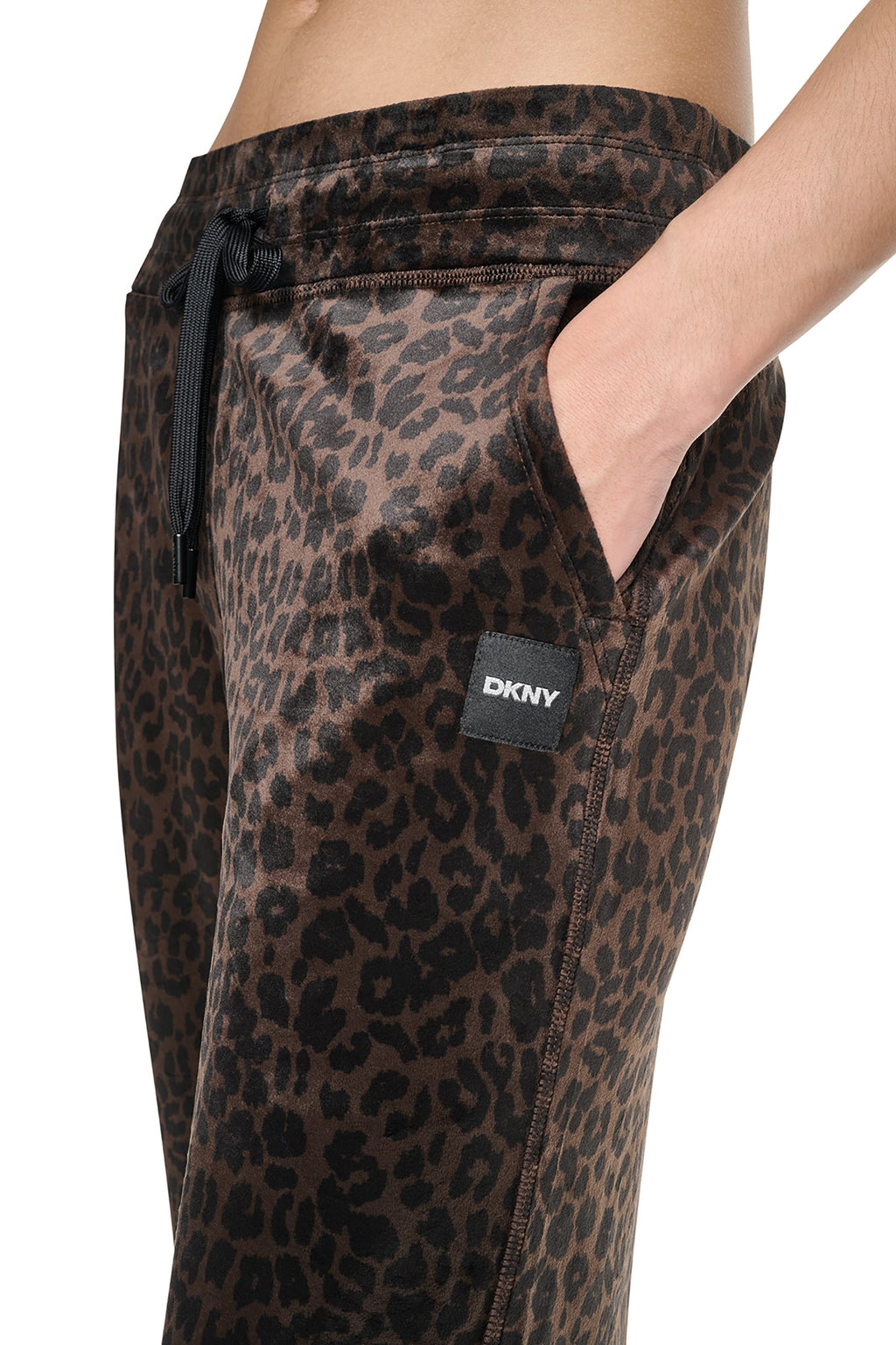 VELOUR ANIMAL PRINT MID-RISE PANT