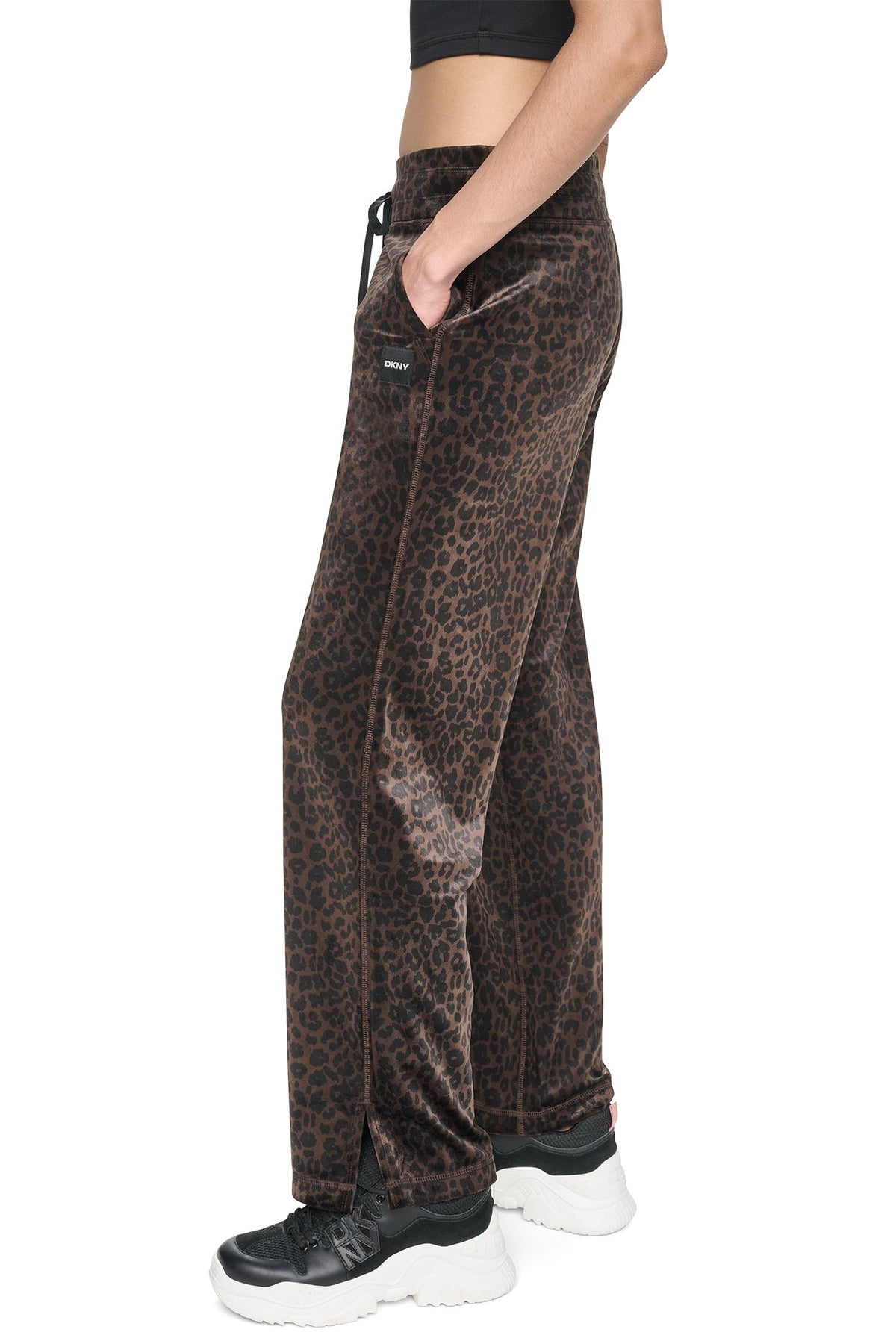 VELOUR ANIMAL PRINT MID-RISE PANT