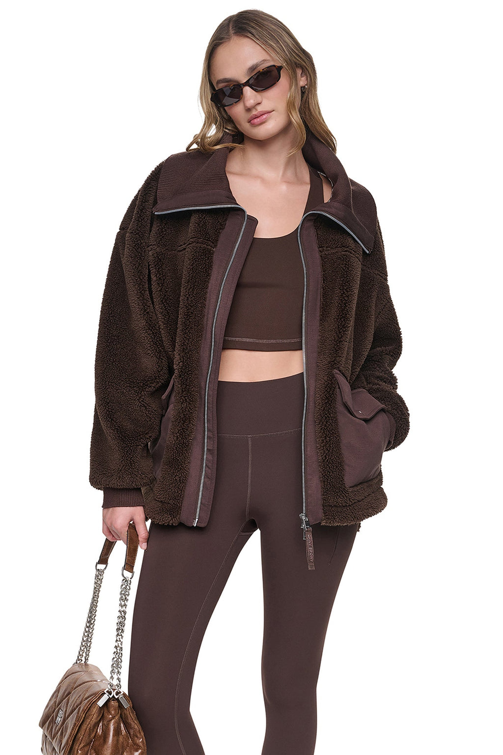 FUNNEL NECK SHERPA JACKET