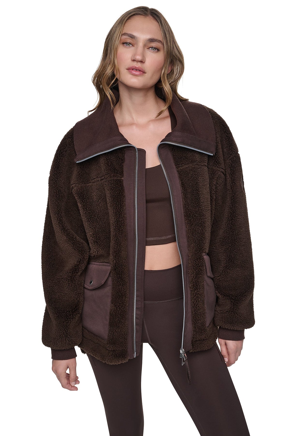 FUNNEL NECK SHERPA JACKET