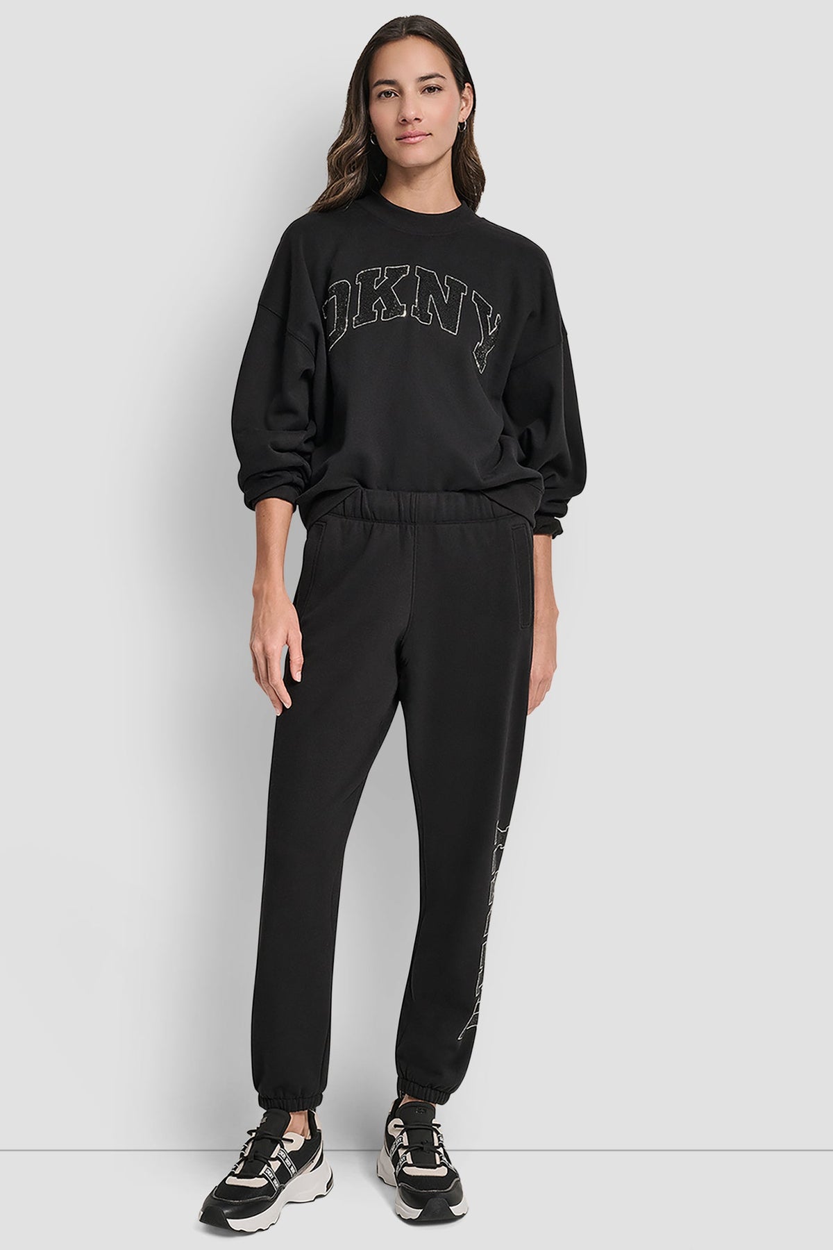EXPLODED RHINESTONE VARSITY LOGO JOGGER