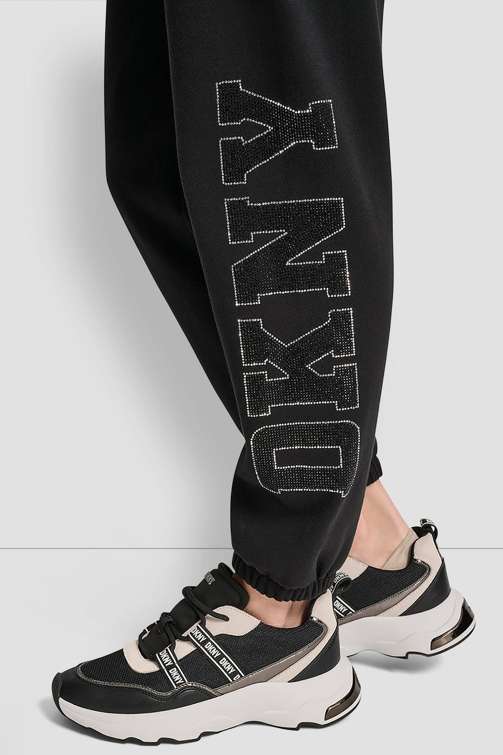 EXPLODED RHINESTONE VARSITY LOGO JOGGER