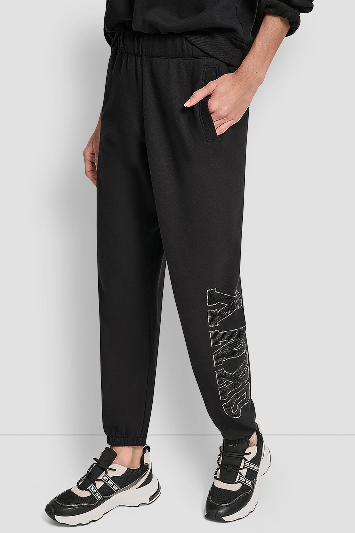 EXPLODED RHINESTONE VARSITY LOGO JOGGER