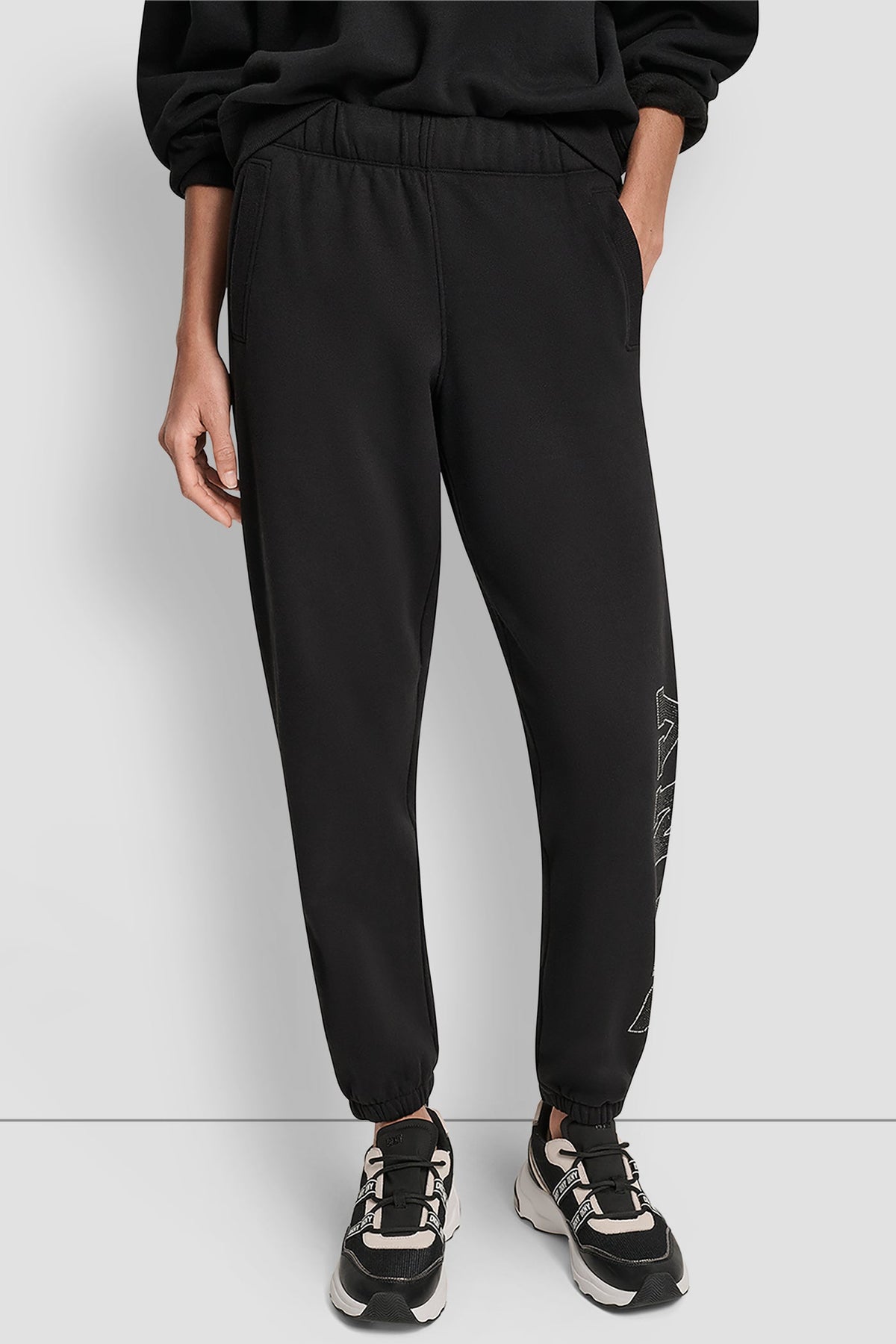 EXPLODED RHINESTONE VARSITY LOGO JOGGER