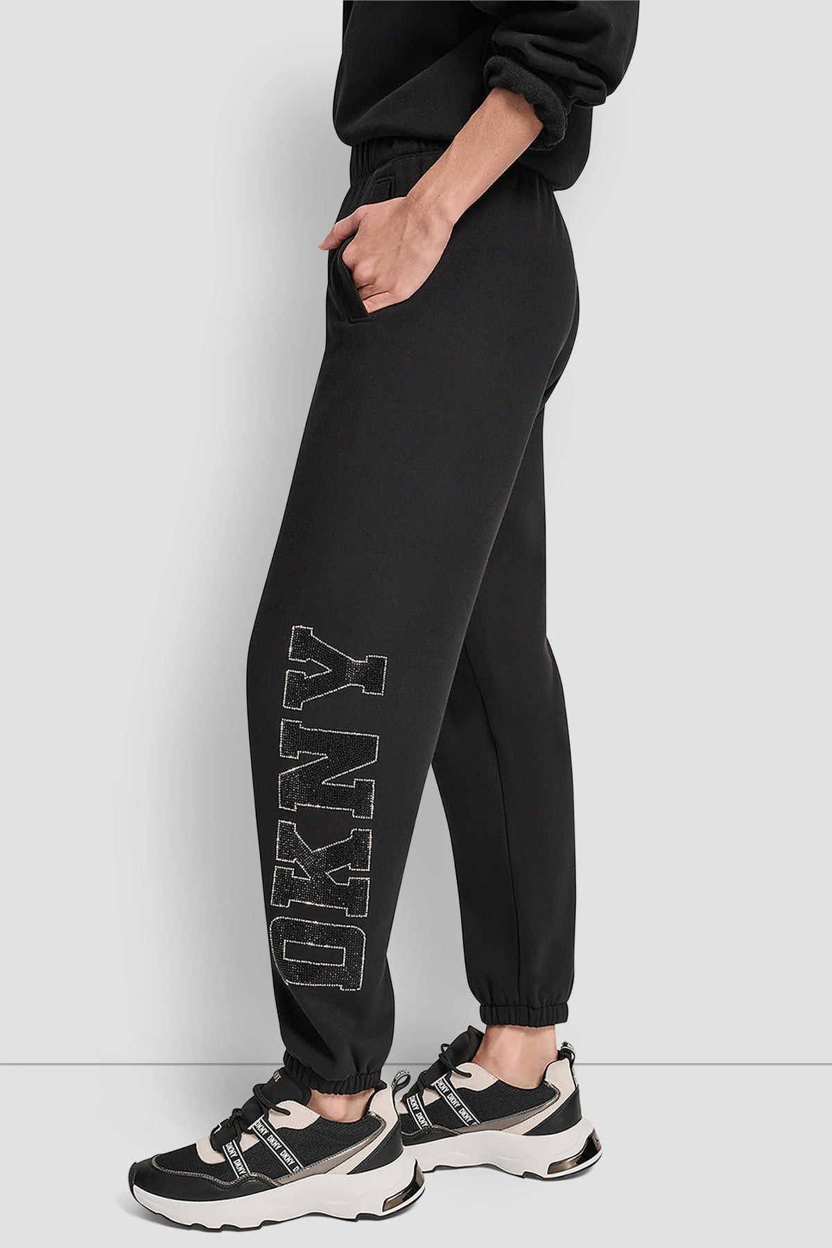 EXPLODED RHINESTONE VARSITY LOGO JOGGER