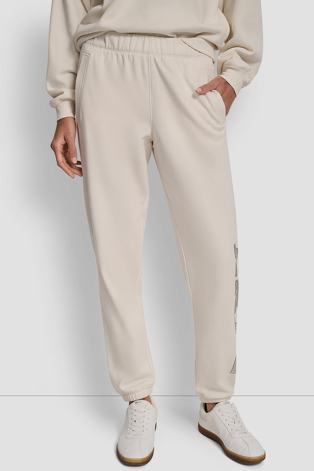 EXPLODED RHINESTONE VARSITY LOGO JOGGER