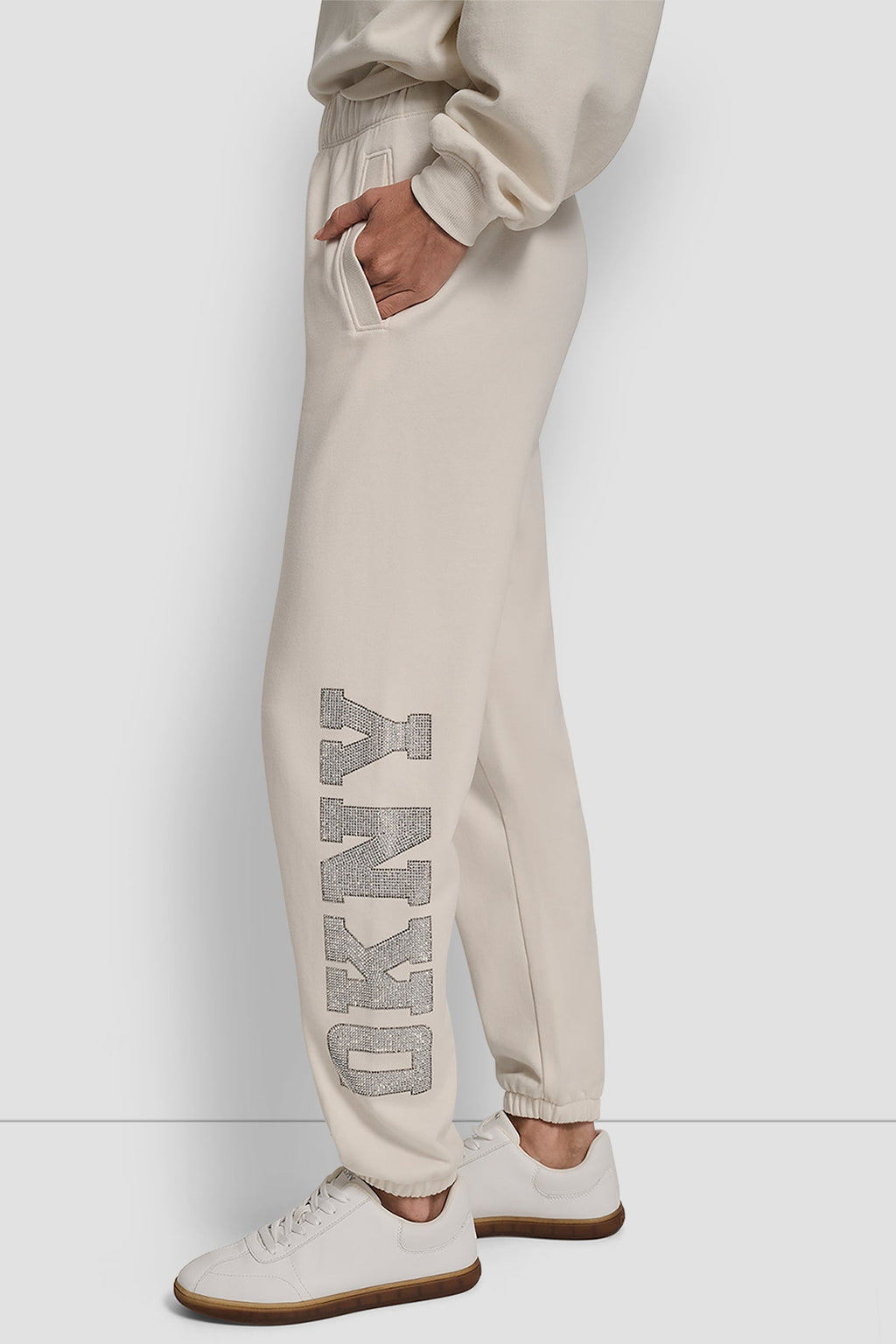 EXPLODED RHINESTONE VARSITY LOGO JOGGER