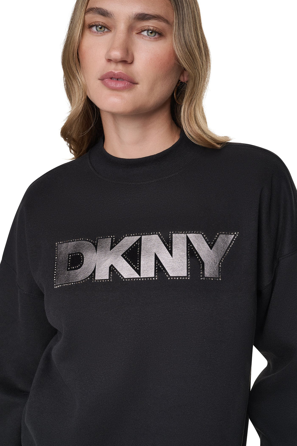 FOIL RHINESTONE LOGO SWEATSHIRT