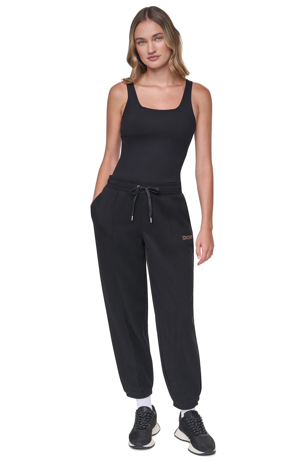 FOIL LOGO HIGH-RISE BARREL LEG JOGGER
