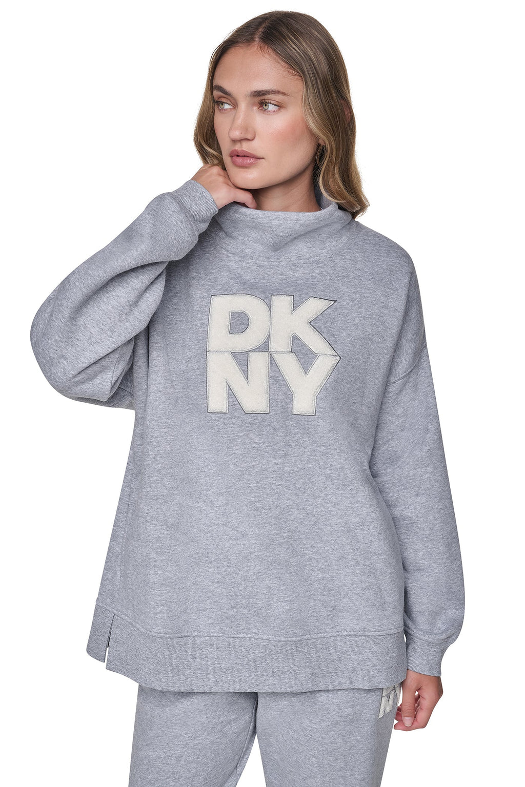 CHENILLE LOGO MOCK NECK SWEATSHIRT