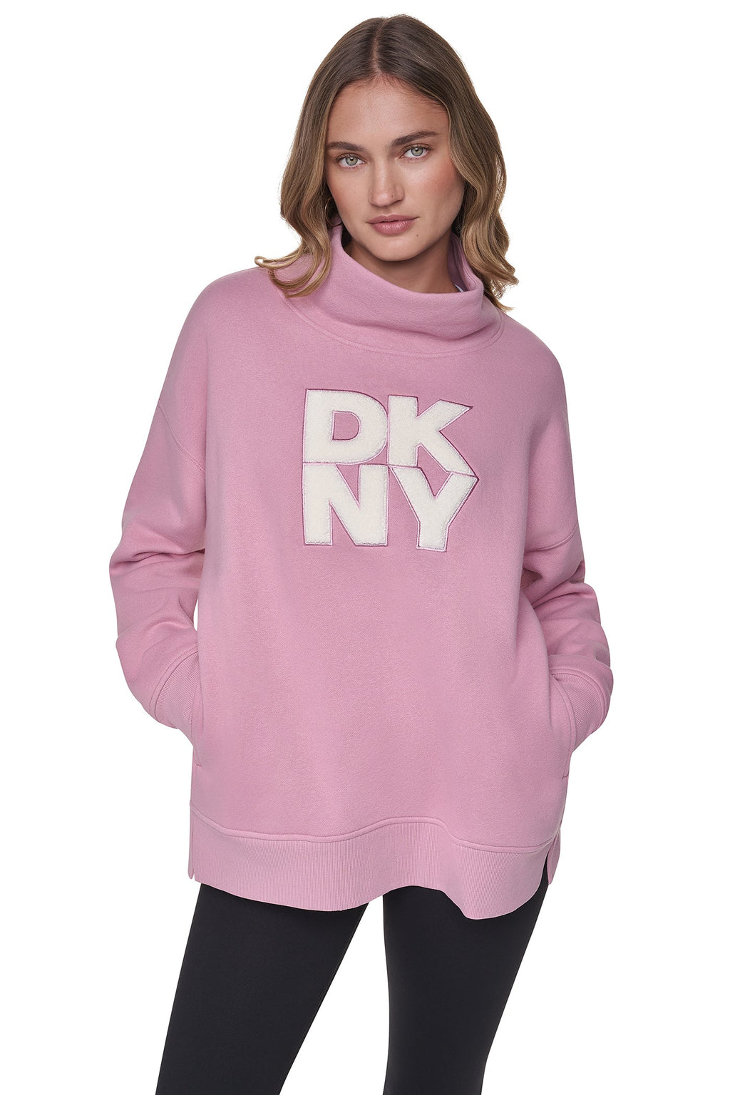 CHENILLE LOGO MOCK NECK SWEATSHIRT