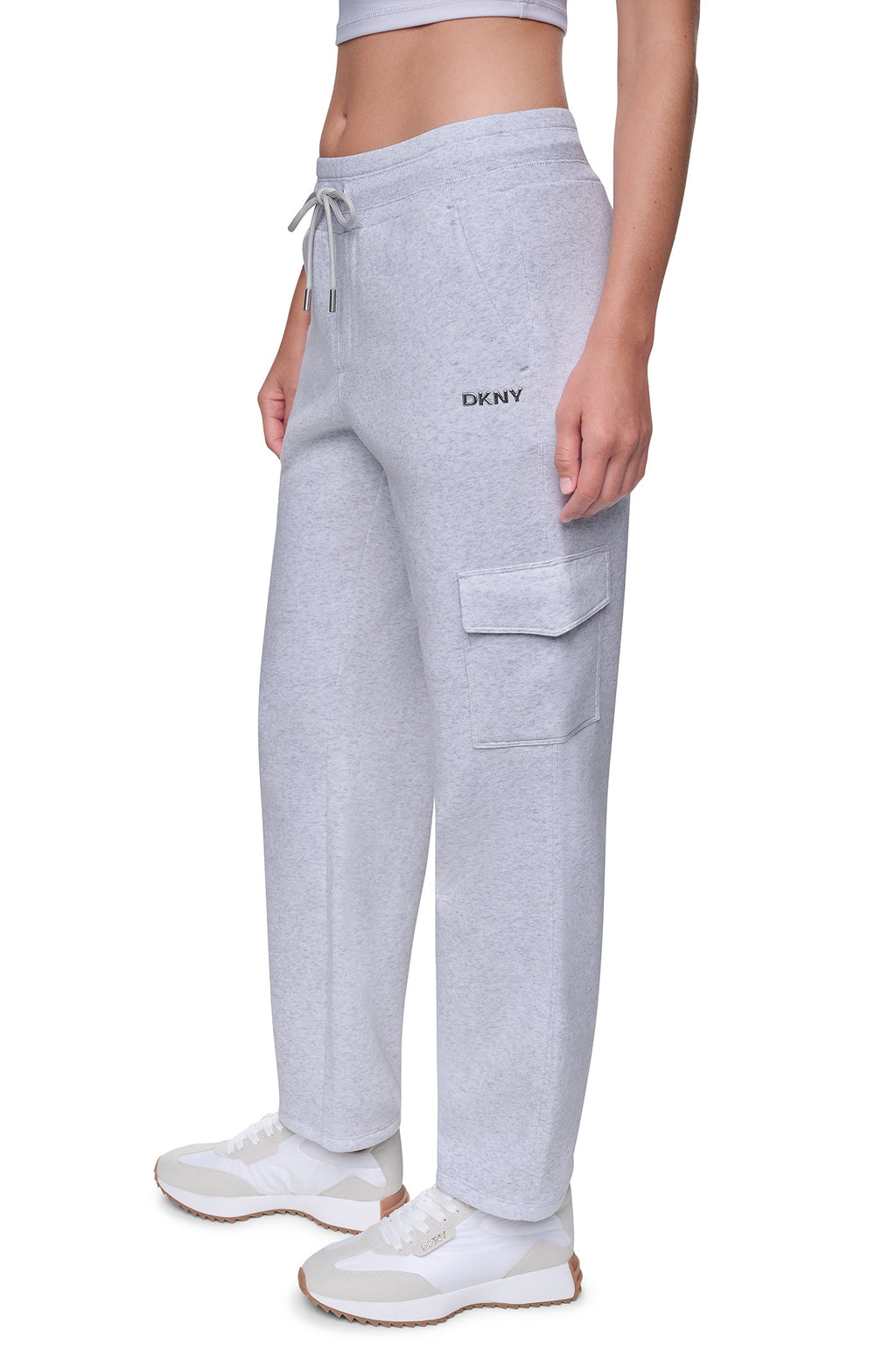 METALLIC BUBBLE LOGO MID-RISE CARGO PANT