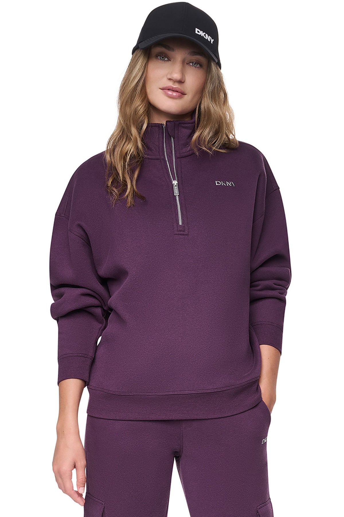 METALLIC BUBBLE 1/4 ZIP PULLOVER