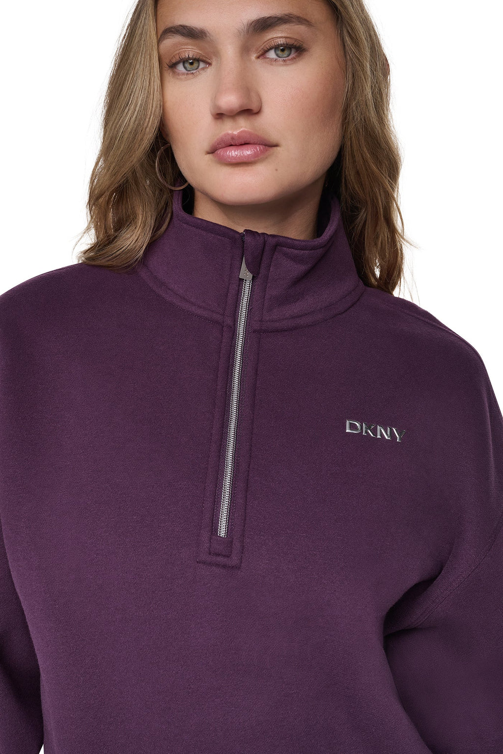 METALLIC BUBBLE 1/4 ZIP PULLOVER