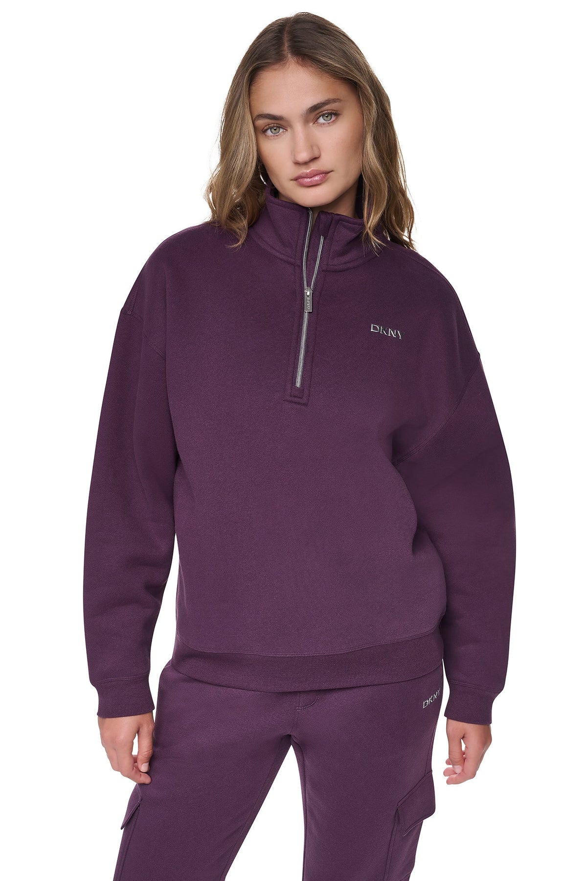METALLIC BUBBLE 1/4 ZIP PULLOVER