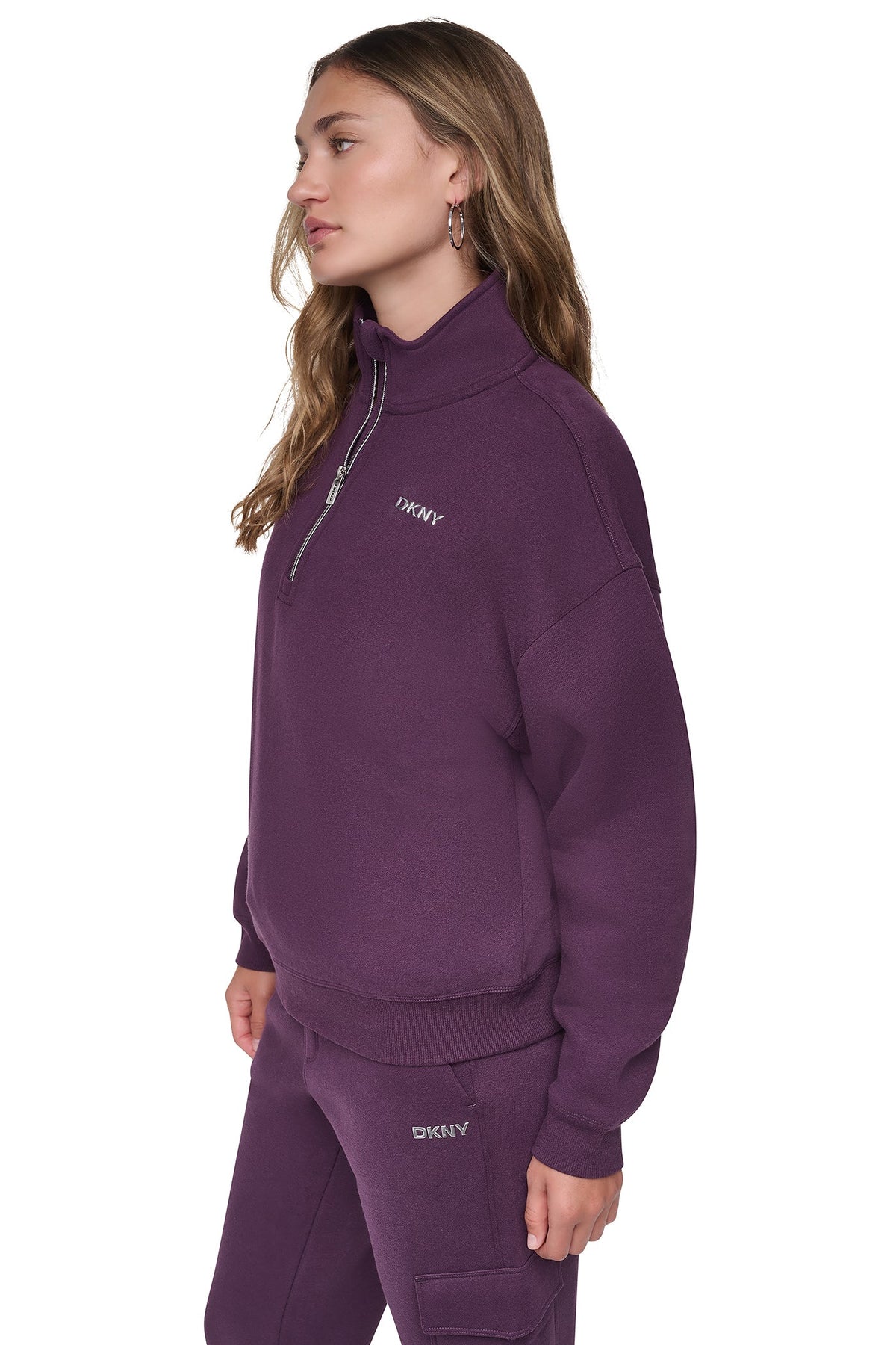 METALLIC BUBBLE 1/4 ZIP PULLOVER