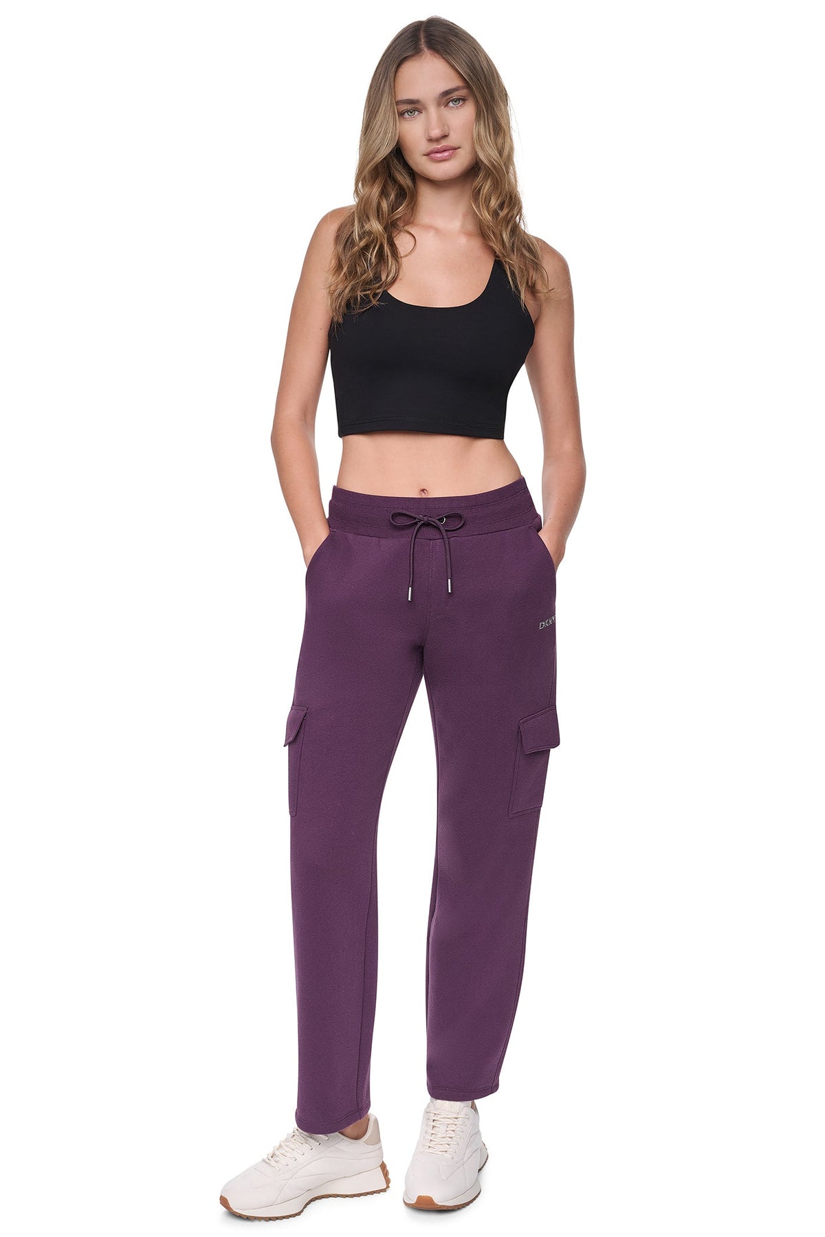 METALLIC BUBBLE LOGO MID-RISE CARGO PANT