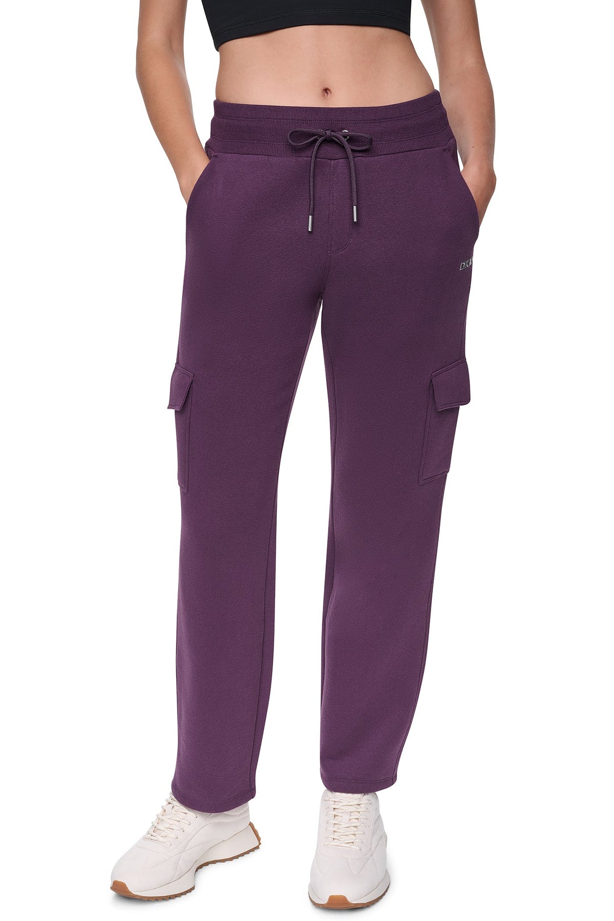 METALLIC BUBBLE LOGO MID-RISE CARGO PANT