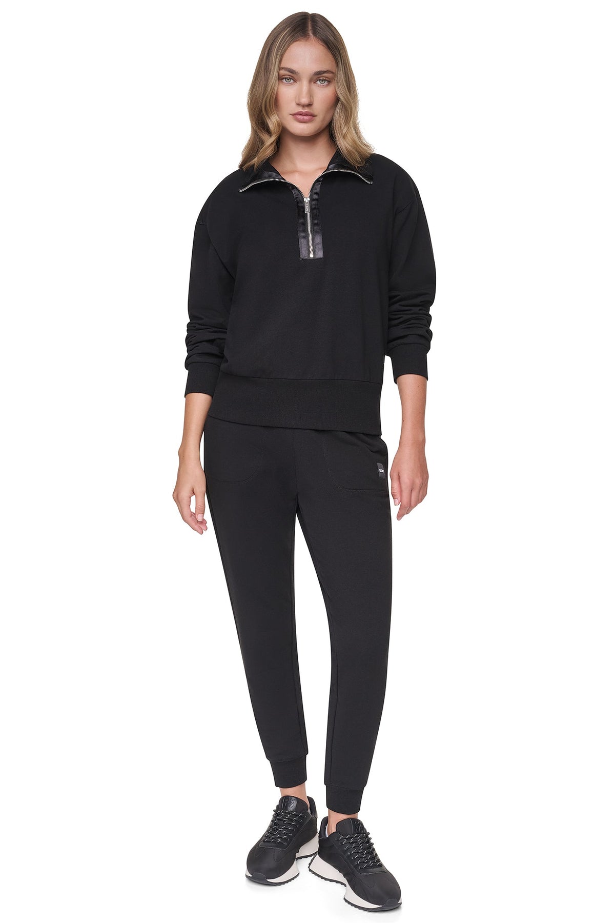 MOCK NECK FRONT-ZIP PULLOVER