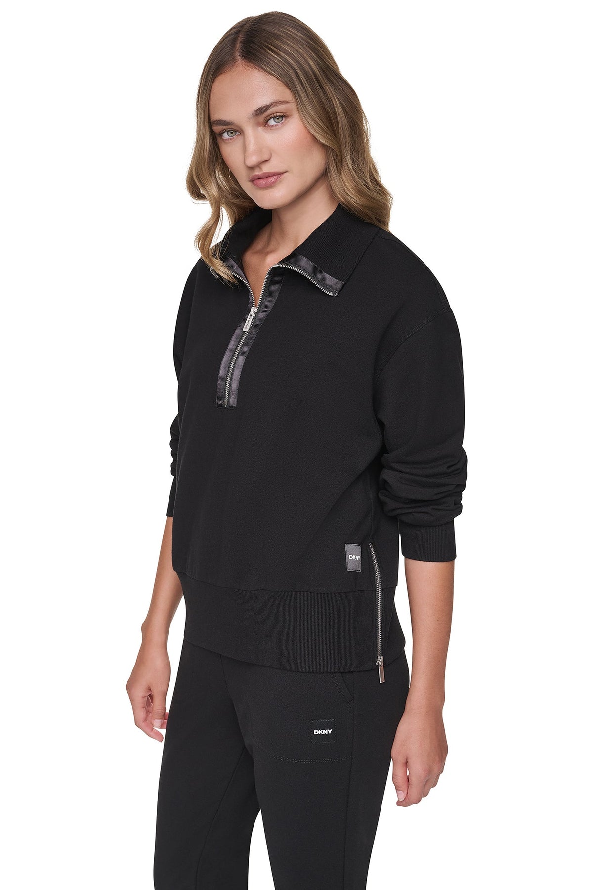 MOCK NECK FRONT-ZIP PULLOVER