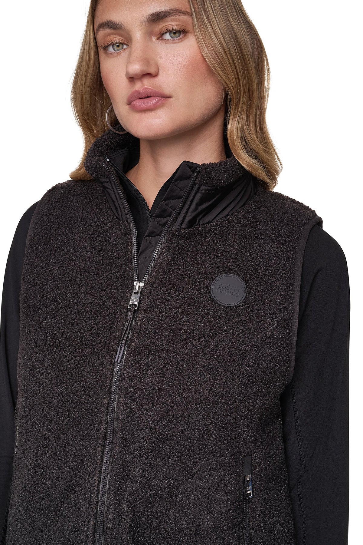 MOCK NECK SHERPA VEST