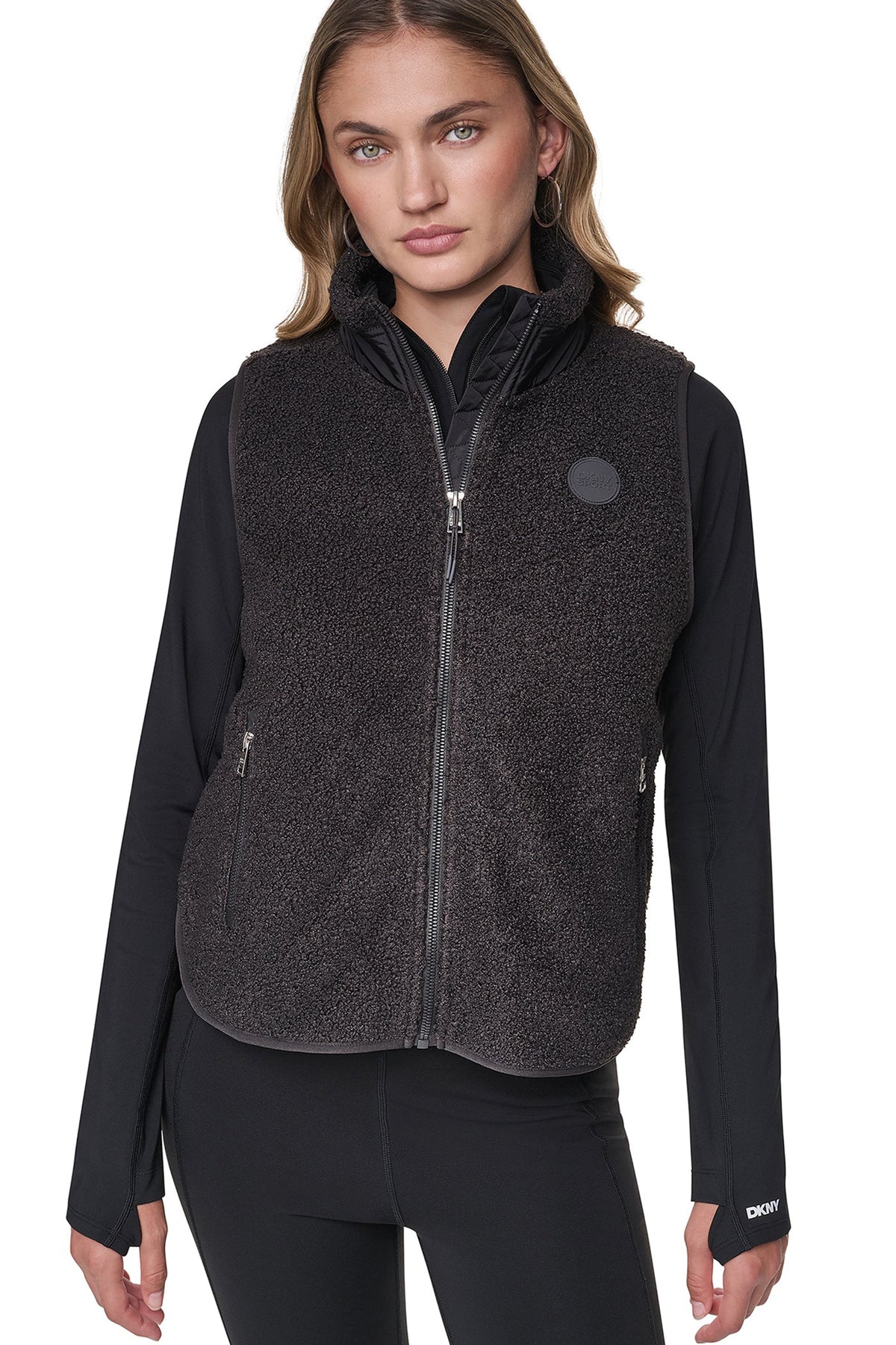MOCK NECK SHERPA VEST