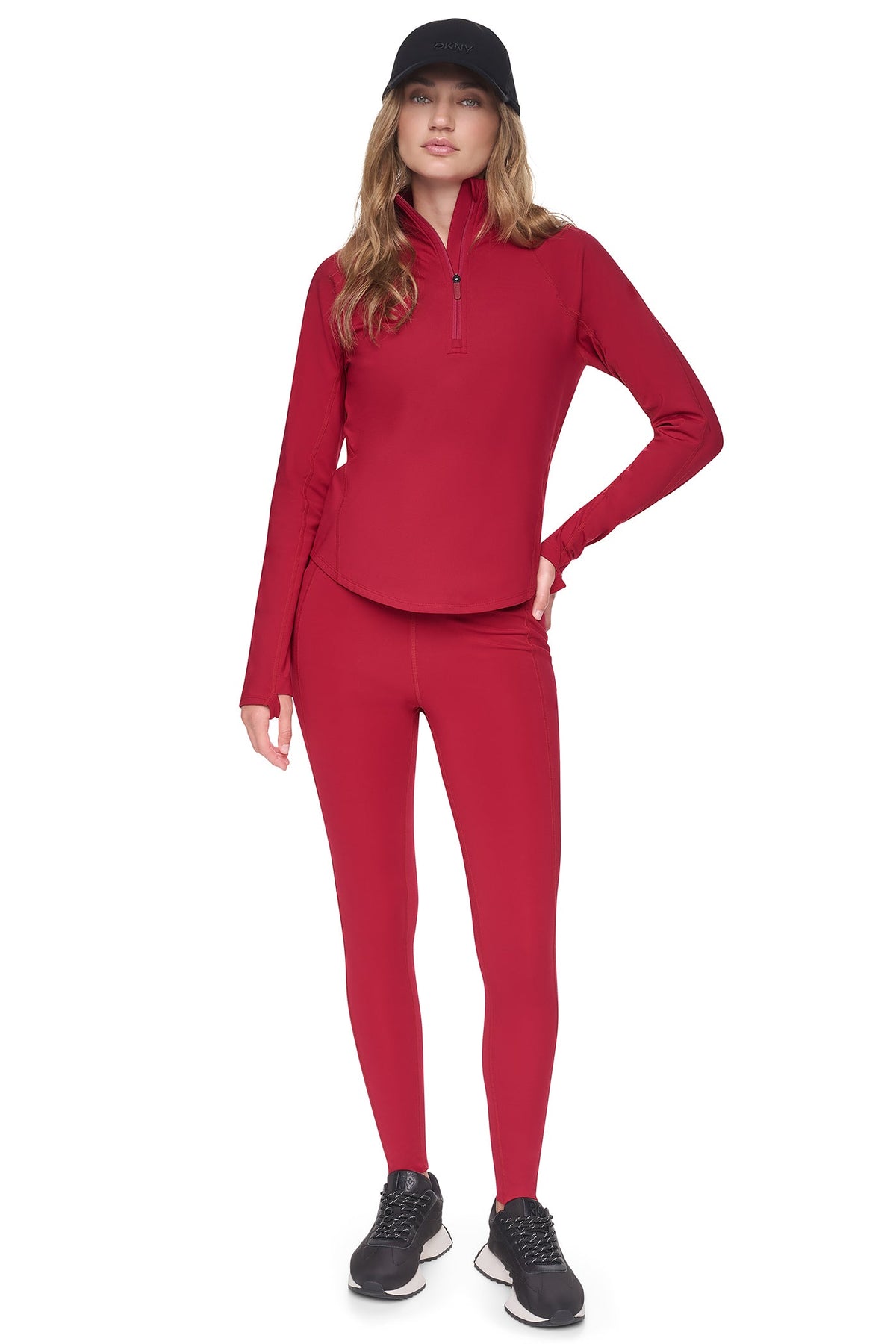 FUNNEL NECK HALF-ZIP PULLOVER