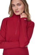 FUNNEL NECK HALF-ZIP PULLOVER
