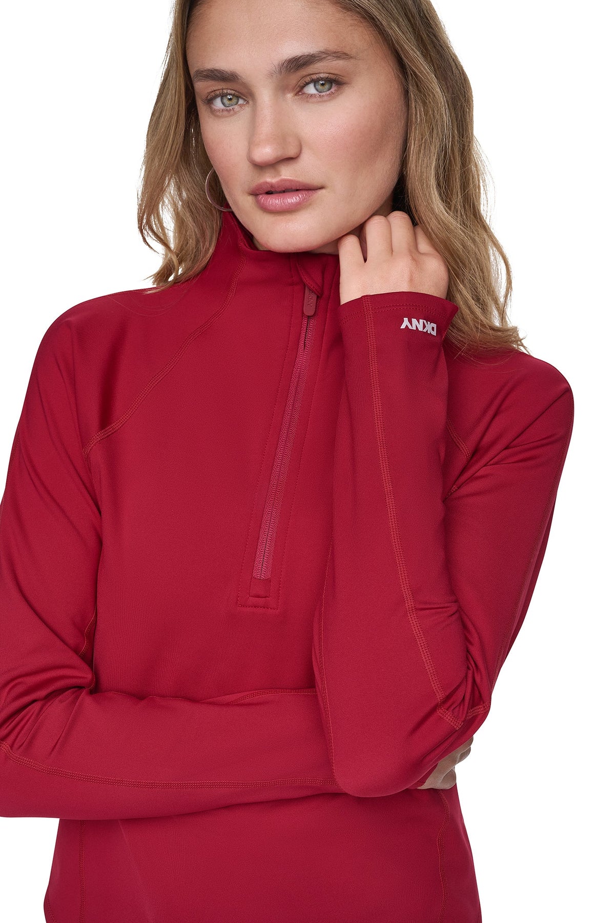 FUNNEL NECK HALF-ZIP PULLOVER