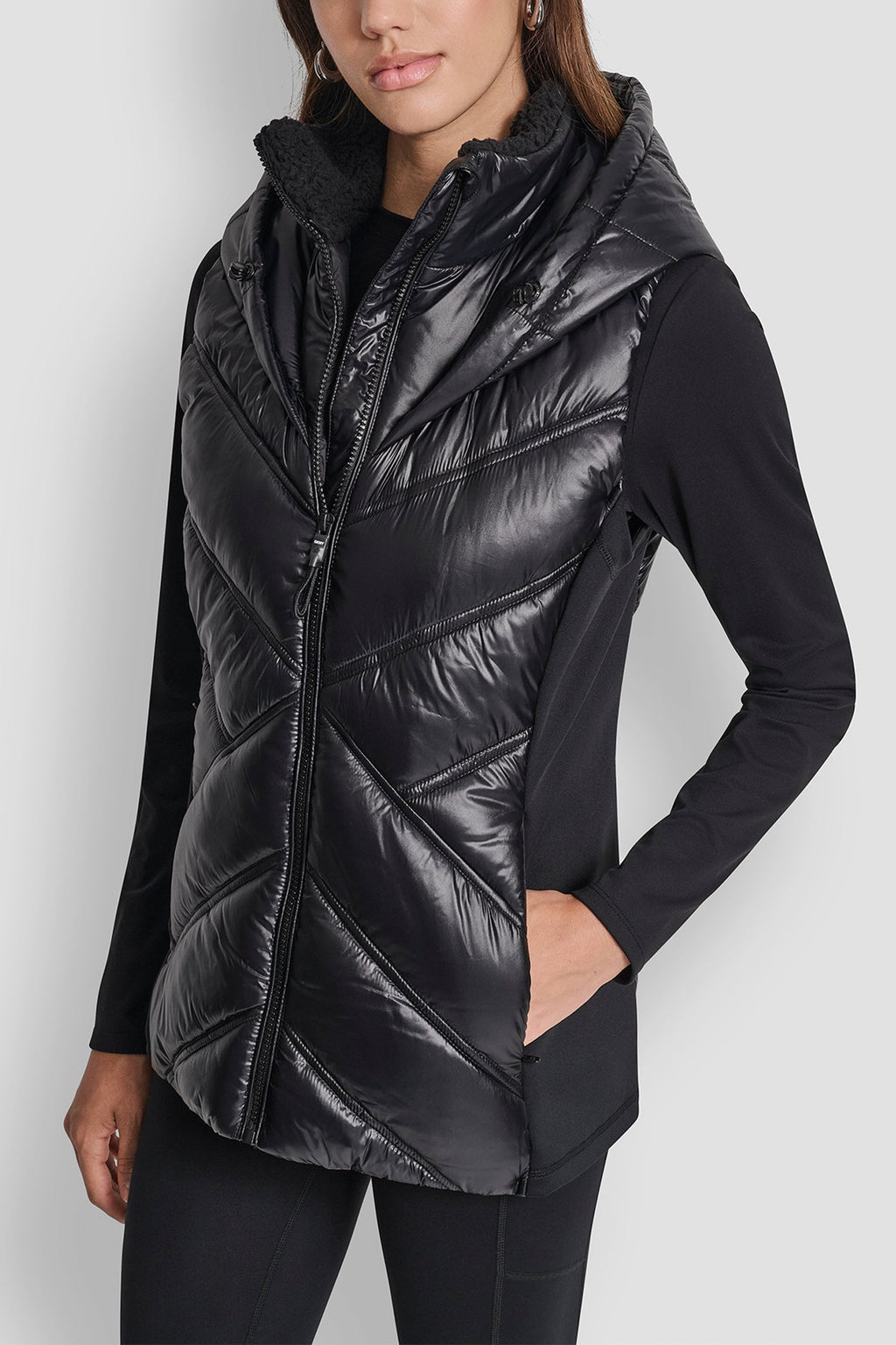 SCUBA-PANELED PUFFER VEST