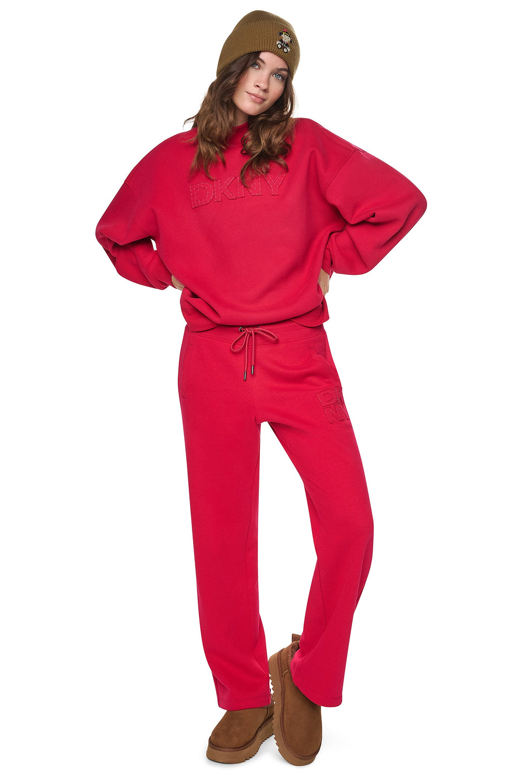 HIGH-RISE LOGO PATCH STRAIGHT LEG PANT