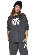 CHENILLE LOGO MOCK NECK SWEATSHIRT