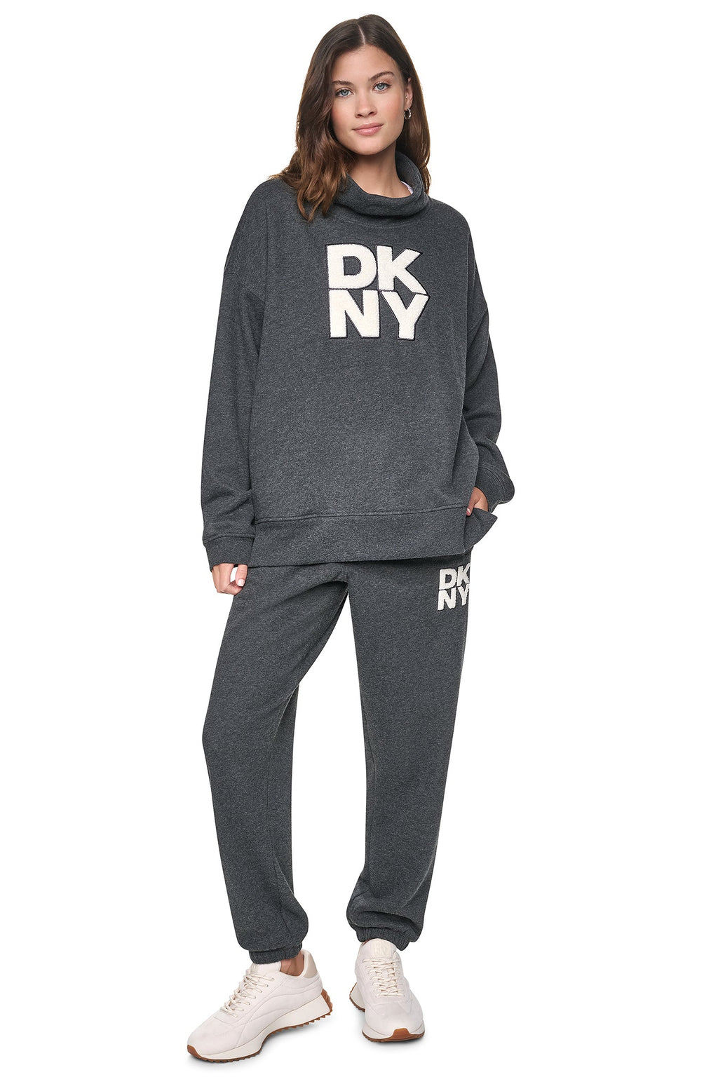 CHENILLE LOGO MOCK NECK SWEATSHIRT