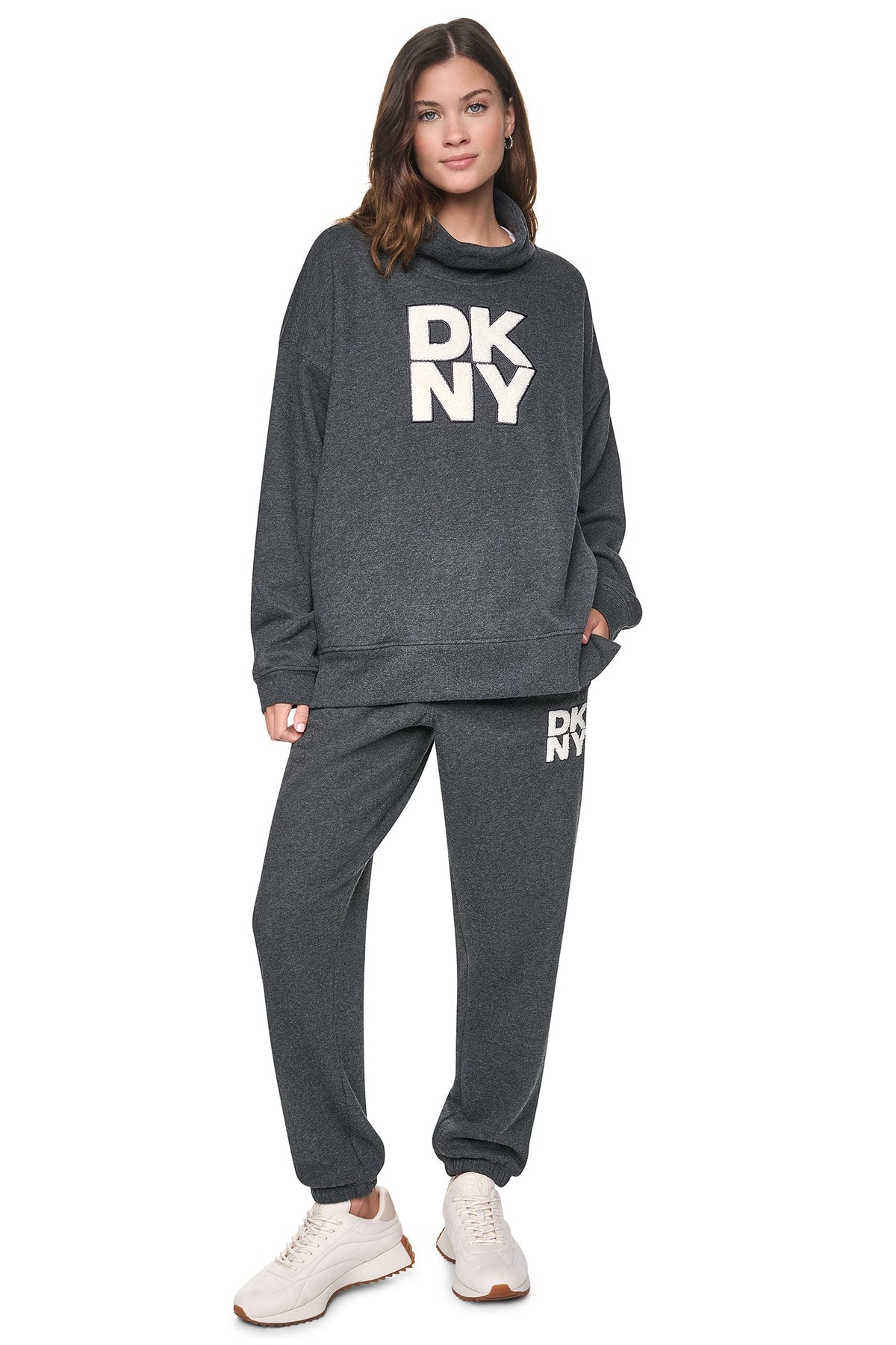 CHENILLE LOGO MOCK NECK SWEATSHIRT