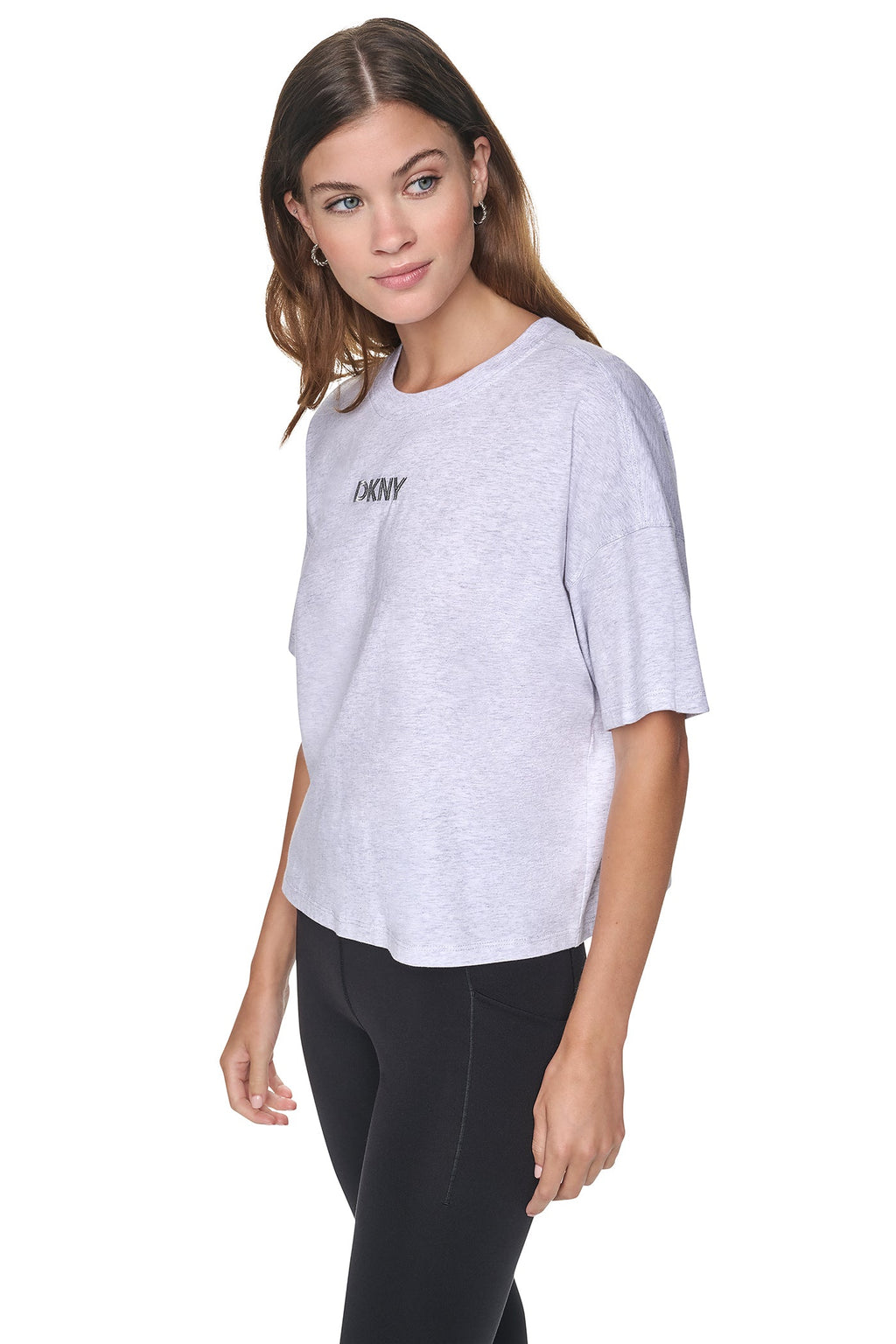 METALLIC EMBROIDERY LOGO BOXY TEE