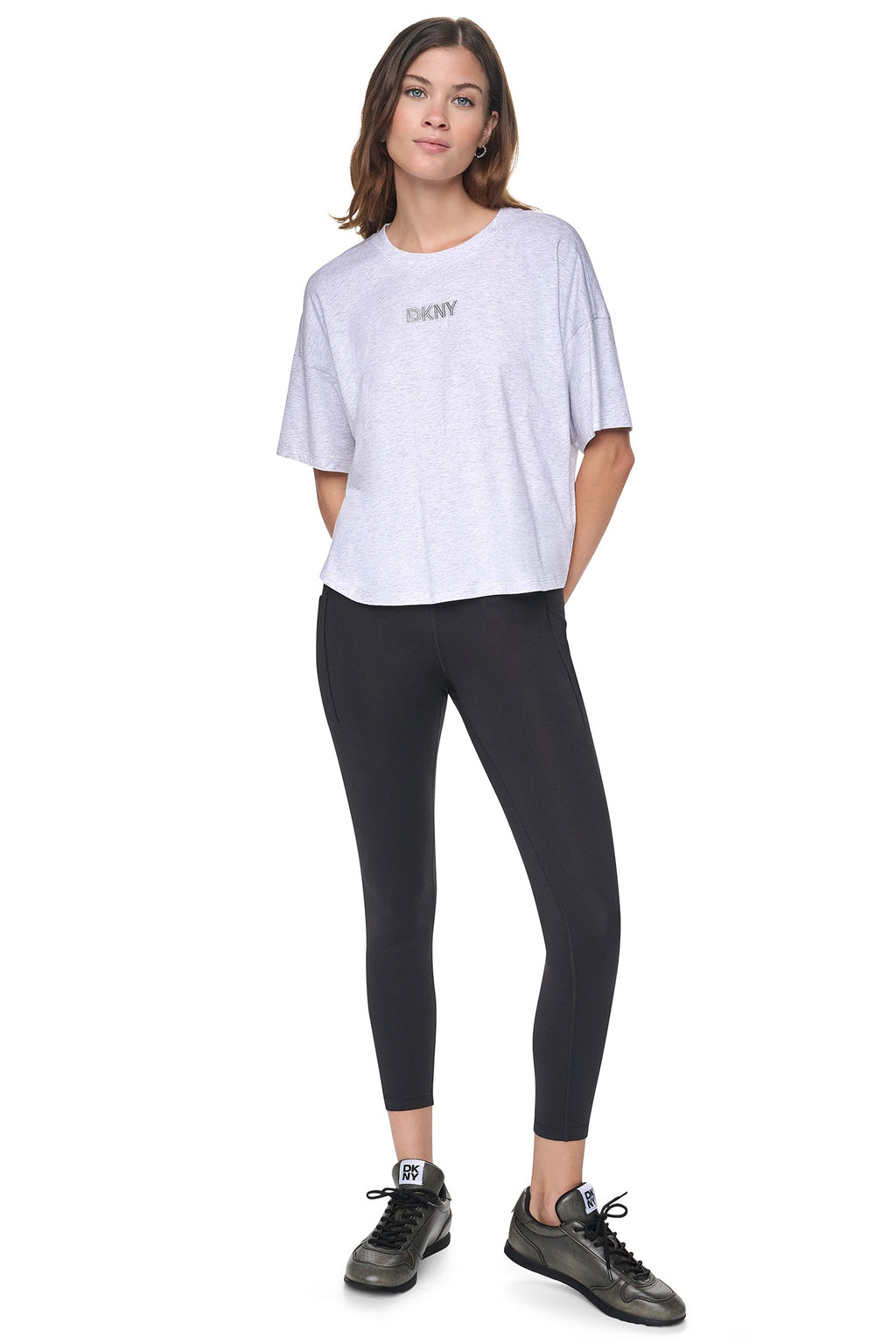 METALLIC EMBROIDERY LOGO BOXY TEE