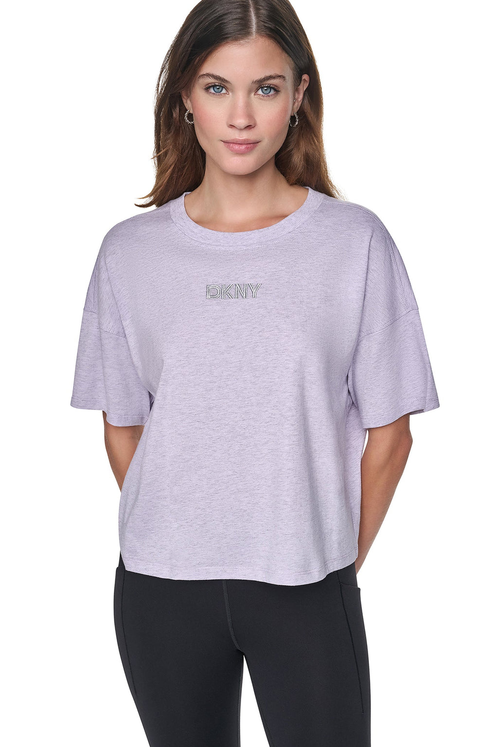 METALLIC EMBROIDERY LOGO BOXY TEE